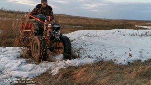 Мотоблок Патриот на колесах R13. Испытание в поле.