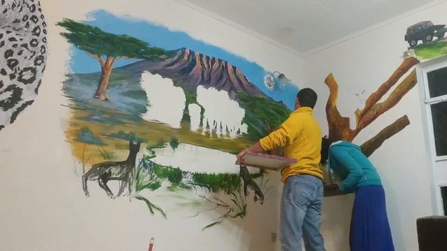Time Lapse Wall Mural | Elephants | Serval | Caracal | Leopard ~ Part 2 смотреть онлайн