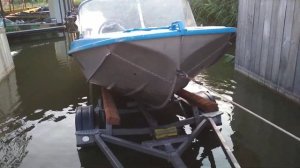 Казанка 5м4 подъем с воды, на прицеп с роликами.