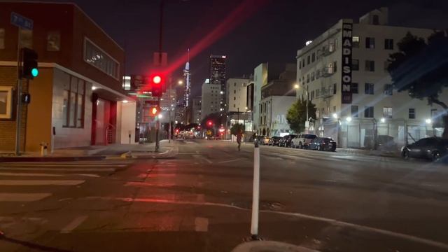 The Streets of LA at Night - Figueroa Street | Los Angeles, California [4K]