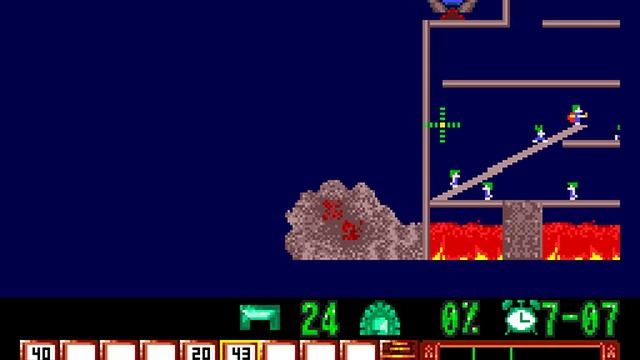 Lemmings (PC Engine) полное прохождение (часть 1 из 2)