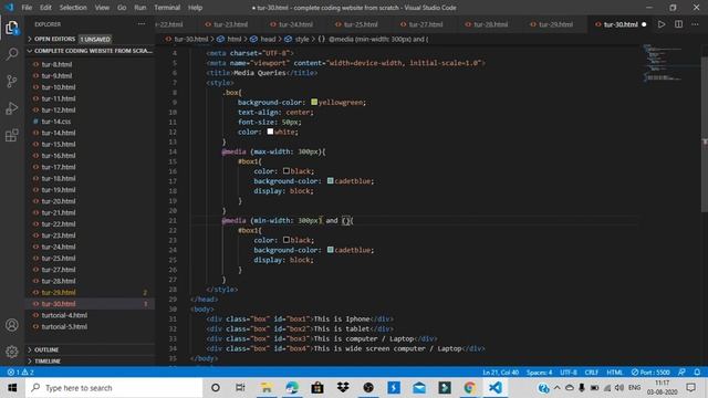 CSS Tutorial : Media Queries Best concept detail explained | web Development Tutorial #30