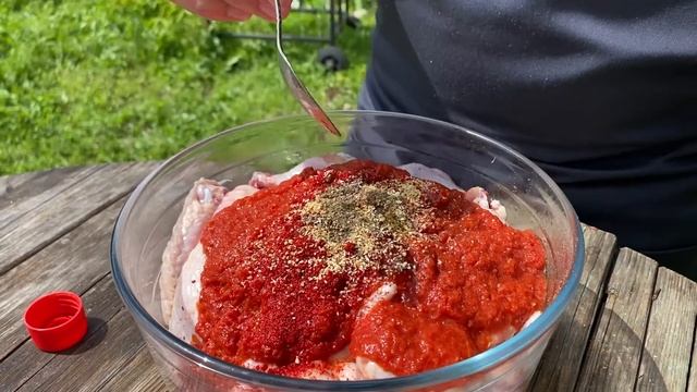 КРЫЛЫШКИ НА МАНГАЛЕ томатно-сливочные. Вам понравится!