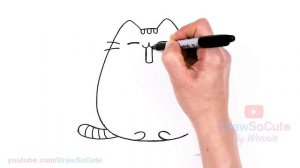 How to Draw Pusheen Drinking Boba