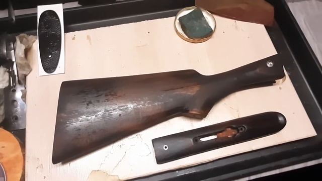 Восстановление приклада и цевья на ИЖ-54, пропитка льненым маслом и воском