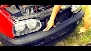 Замена переднего бампера VW Golf 3 1.8