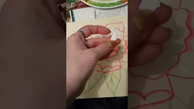 рукоделие- декупаж    панно  роза из скорлупы яиц  часть -1  HANDMADE  ROSE  OF EGG