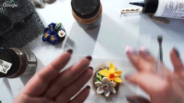 Spring flowers brooches 2 (finishing)- polymer clay tutorial 302 смотреть онлайн