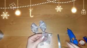 DIY Бант на Ёлку своими Руками МК Новогодний Бантик из Ленты 5 см