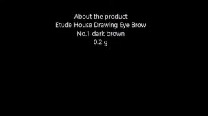 Etude House Drawing Eye Brow, No 1 Dark Brown, 0 2 Ounce