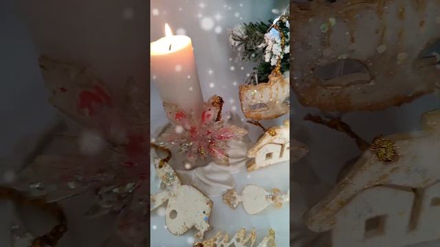 Набор елочных игрушек "Нежная пастель" из эпоксидной смолы смотреть онлайн