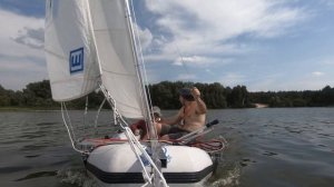 Обучение управлению парусной лодкой. Надувная ПВХ лодка под парусом. (Большая 3,05 м). Ошитки.