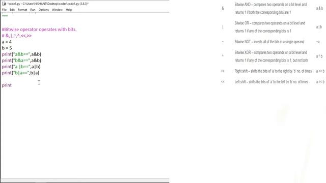 Basic Python Lecture 14 - All Bitwise operators in python|&,|,~,^|All operators in detail|