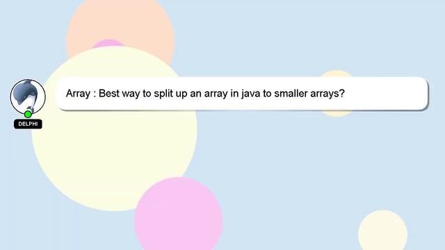 Array : Best way to split up an array in java to smaller arrays? смотреть онлайн