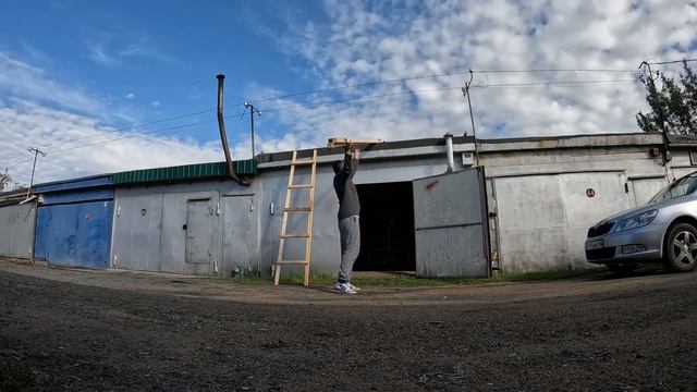 Ремонт крыши в гараже! Монтаж кровли из профнастила.