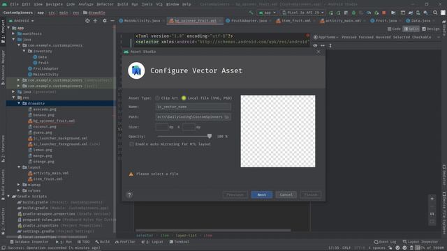 Android Custom Spinner | Spinner Customization Step By Step - Android Studio Tutorial