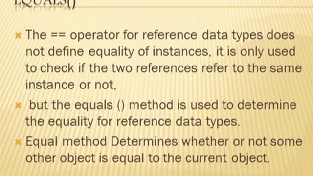 JAVA -  Object Class