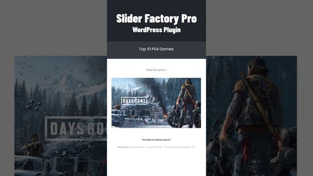 Top 10 PS4 Games Slider by using Slider Factory Pro WordPress Plugin | Wpfrank Slider Plugin #Short