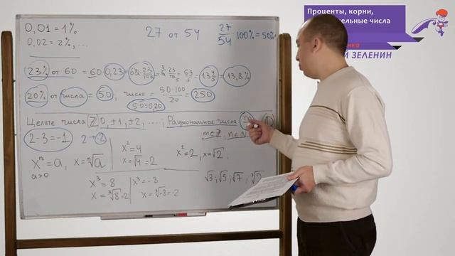 ЕГЭ. Математика. Проценты, корни, действительные числа смотреть онлайн