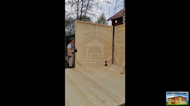 Беседка 3 на 5 метров с хозблоком