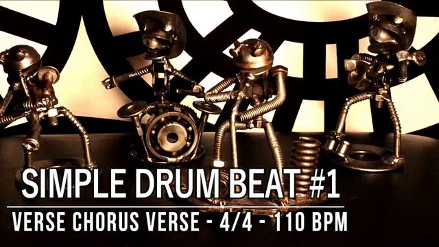 110 BPM - Simple Beat #1 - 4/4 Straight Rock Drum Track - Metronome - Drum beat смотреть онлайн