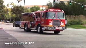 *AIRHORN* LACoFD Engine and Squad 68 responding