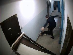 Камера в подъезде. Драка. Дверь часть 2