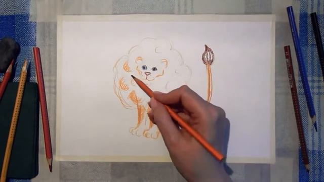 Урок рисования. Как нарисовать львёнка смотреть онлайн