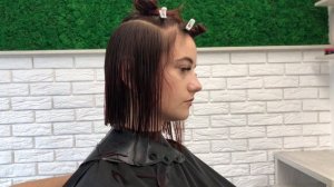 Короткая женская стрижка. Классический боб. Ровная линия. Classic bob. Short women haircut.