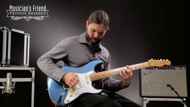 Fender Custom Shop Limited Edition Heavy Relic Mischief Maker Electric Guitar - Blue over Sunburst смотреть онлайн