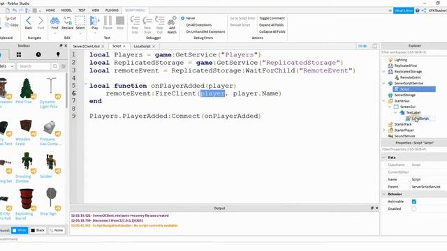 Roblox Studio Tutorial: Remote Events (Server to Client) смотреть онлайн