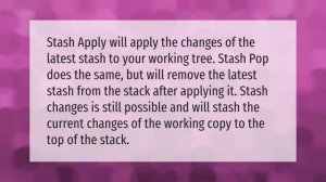 Does git stash apply pop?