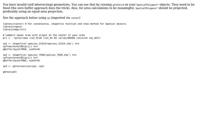 GIS: How to overcome invalid input geom and self-intersection when intersecting shapefiles in R? смотреть онлайн