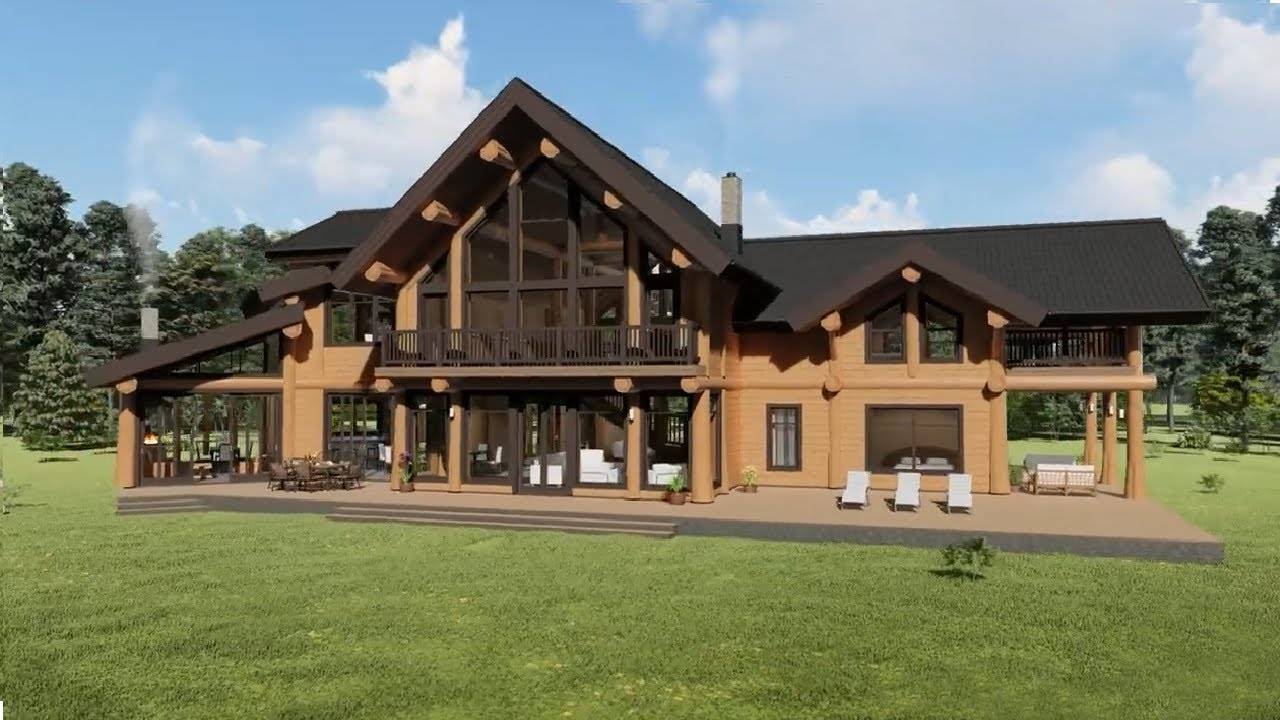 Проект дом из рубленного бревна Альфа 443 м2