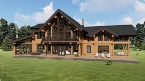 Проект дом из рубленного бревна «Альфа» 443 м2