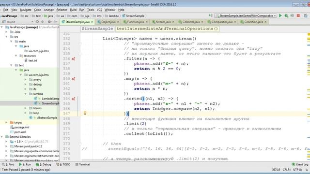 [JuJa] [Core] [StreamAPI] 04 Примеры использования sorted, distinct, peek, parallelStream смотреть онлайн