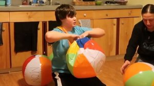 BEACHBALL CHALLENGE PART 2! (Using fingers and nails!)