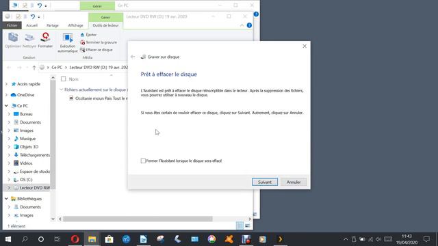 Effacer un DVD ou CD (RW) смотреть онлайн