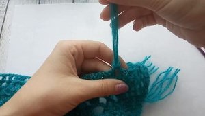 Шаль вязаная крючком с бахромой. ЧАСТЬ 2/ shawl crocet