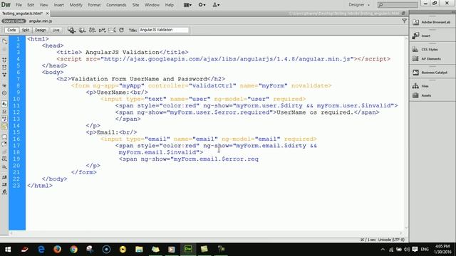AngularJS tutorial| Understanding and How to use AngularJS validation