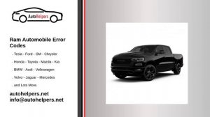 Ram Automobile Error Codes