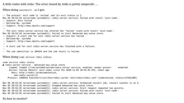 DevOps & SysAdmins: Systemd[1]: Failed To Start Advanced Key-value Store