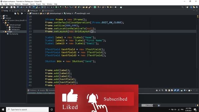 Java GUI Crash Course Tutorial #9 - GridLayout Manager explained using Java swing