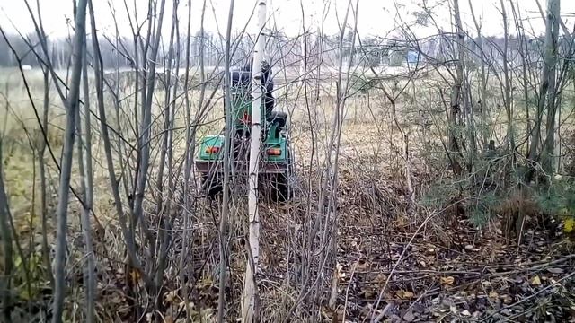 Самодельный минитрактор , трелёвка леса.