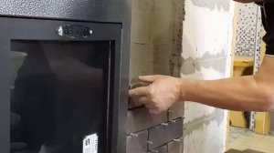 Установка клинкерной плитки.