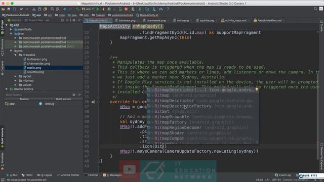 Kotlin android tutorial - 24 - Add marker with image on Map