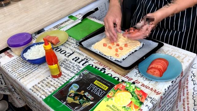 Рецепт японская пицца | Вкусно как роллы, но гораздо проще!