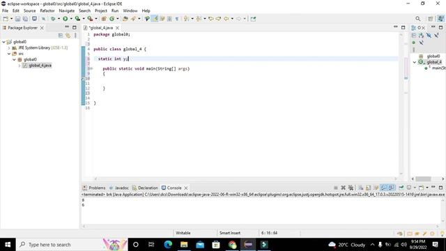 how to declare a global variable in java in eclipse ide | global variable declaration in eclipse