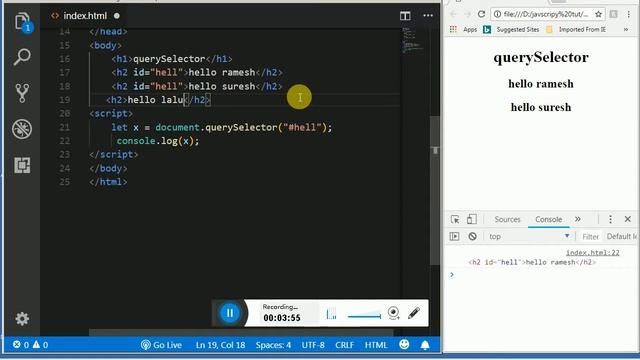 querySelector | querySelectorAll in javascript | javascript tutorials in hindi смотреть онлайн