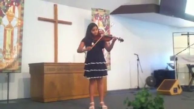 Poojas first solo violin performance